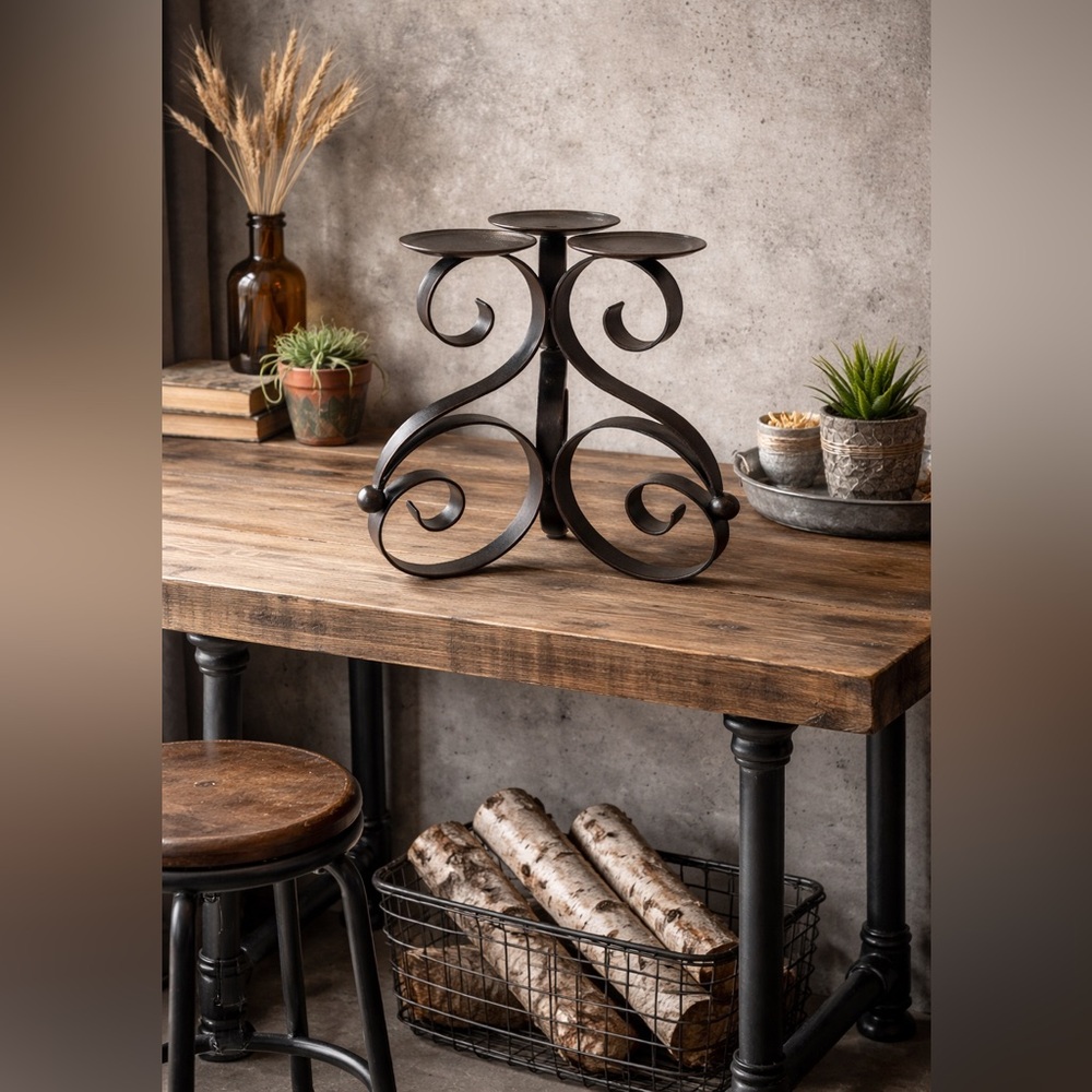 Iron/Metal Triple Candle Stick